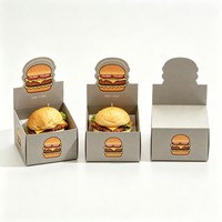 Boîtes de livraison de restauration rapide de qualité alimentaire pour hamburgers et frites, boîtes à lunch personnalisables avec logo, boîtes de présentation pour hamburgers à emporter pour restaurants
