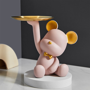 Plateau en résine de Style Simple moderne nordique avec violon <span class=keywords><strong>d</strong></span>'ours pour <span class=keywords><strong>d</strong></span>écor de bureau de salon peint modèle parure de Carton - Product Image 3