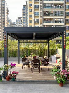 Pergola motorisée en aluminium avec toit à lames orientables, imperméable, pour jardin, <span class=keywords><strong>terrasse</strong></span> et espace extérieur - Product Image 5