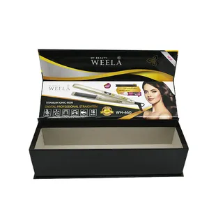 Magnetic Hair Box Wholesale Custom Printed Luxury Gift Retail Women Flat Iron Packaging Magnetic Paper Hair Straighten Box