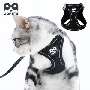 Tali rompi kucing hitam kustom desain tahan pelarian rompi kucing besar <span class=keywords><strong>Harness</strong></span> dengan fitur empuk terbuat dari jaring poliester - Product Image 1