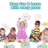 Игрушка-руль Poppy Playtime Mini для детей со световыми эффектами, трендовые игрушки 2024 года, фонограф с говорящими картами, проигрыватель-фонограф