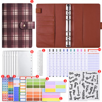 Carnet de budget et de planification à feuilles mobiles en toile à carreaux personnalisé avec fermeture à sangle, journal vintage, vente en gros