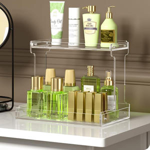 Estante <span class=keywords><strong>de</strong></span> Almacenamiento Esquinero Acrílico <span class=keywords><strong>de</strong></span> 2 Niveles, Organizador <span class=keywords><strong>de</strong></span> Baño, Soporte para Maquillaje y Perfumes, Gran Venta - Product Image 2