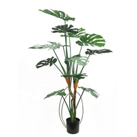 Arbre Monstera artificiel réaliste de 160 cm, grande plante Monstera artificielle au toucher réel, verdure artificielle d'intérieur pour café, restaurant, hôtel
