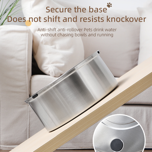 33.8oz/101oz/189.3oz bol flottant anti-éclaboussures en acier inoxydable pour chien de compagnie empêcher le renversement de la bouche humide bol en métal de conception séparée - Product Image 3