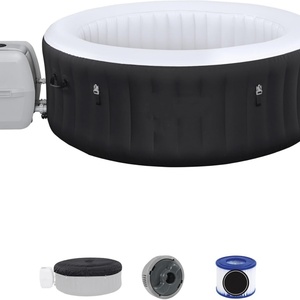 Baignoire de massage ronde gonflable 71*26 pouces, couleur noire, avec couvercle pour spa extérieur, 120 volts, 177 gallons, relaxation familiale - Product Image 2