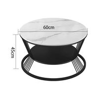 Table basse ronde moderne en marbre de luxe léger avec rangement, table d'appoint à double niveau pour petit appartement, salon