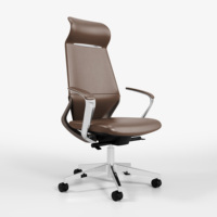 Mobilier commercial de bureau pivotant marron Chaises en cuir PU Chaise de luxe en cuir véritable Executive Boss