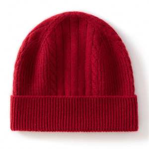 Chapeaux en cachemire 100% pour l'automne et l'hiver, bonnets doux en tricot chaud, tendance et polyvalents, bonnets en cachemire à rabat - Product Image 6