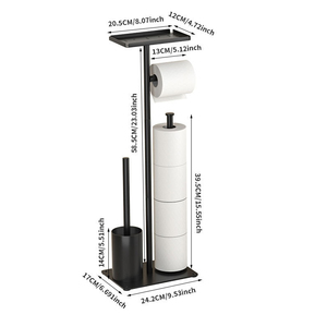 Soporte <span class=keywords><strong>de</strong></span> metal para <span class=keywords><strong>rollo</strong></span> <span class=keywords><strong>de</strong></span> <span class=keywords><strong>papel</strong></span> higiénico combinado <span class=keywords><strong>de</strong></span> <span class=keywords><strong>pie</strong></span> libre soporte <span class=keywords><strong>de</strong></span> <span class=keywords><strong>papel</strong></span> <span class=keywords><strong>de</strong></span> baño con escobilla <span class=keywords><strong>de</strong></span> baño - Product Image 4