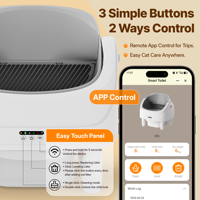 Bac à litière automatique intelligent pour plusieurs chats, grande capacité, contrôle par application, silencieux 30 dB, robot nettoyeur de litière autonettoyant
