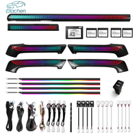 Kit de Actualización de Luces LED Interiores para Toyota Prado LC150 2010-2019, Estilo Escama de Dragón de Carbono/Madera, Luz Ambiental Sinfónica