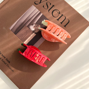 Fruit Shape Claw Hair Clips Cute Strawberry 8cm Acrylic European & American Style Unisex Hair Accessories - Product Image 4