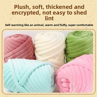Pelote de fil Super Volumineuse 2 cm en Polyester/Acrylique Teint Doux pour Tricot DIY, Matériel pour Coussin, Sac à Main, Décoration Intérieure