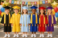12 couleurs – Robe de graduation mate pour enfants, toque et étole d'honneur pour la cérémonie de remise des diplômes de maternelle – En stock