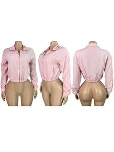 C1586 畅销女式秋季时尚印花纯色运动速干夹克和瑜伽裤三件套 - Product Image 4