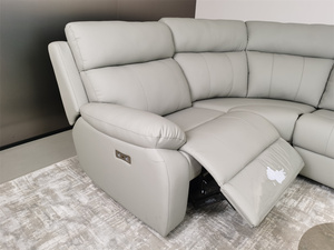 جناح صالة جلدي فاخر حديث عالي الجودة على شكل حرف U أريكة مقطعية قابلة للطي وقابلة للتمديد لاستخدام غرفة المعيشة - Product Image 4