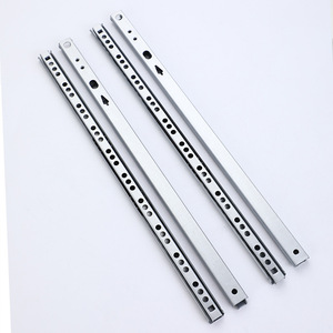 Corredera de cajón pequeña de dos secciones de estilo moderno del fabricante, pista deslizante silenciosa de 17 anchos con amortiguador de amortiguación, diseño de bola de acero - Product Image 2