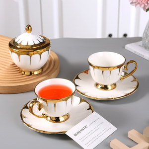 Bán Buôn Bộ Đồ Ăn Đặt Màu Trắng Với Vàng Cạnh Gốm Bát Canh Tấm Bát Đặt Sứ Bộ Đồ Ăn Sang Trọng Thiết Lập Bộ Đồ Ăn - Product Image 5