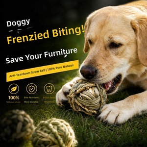 Juguete de Pelota de Paja para Perros - Juguete de Enriquecimiento Ambiental para Trabajo Olfativo, Cuidado Dental y Masticación para Cachorros, Previene la Destructividad - Product Image 1