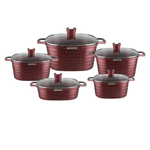 Hot Sell 10 Pcs Large Size Die Cast Aluminum Non-stick Cooking <strong>Pots</strong> Non-stick Cookware Granite Kitchen <strong>Pot</strong> <strong>Set</strong> Cooking <strong>Pot</strong> <strong>Set</strong> - Product Image 6