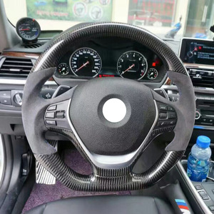 Volant en fibre de carbone BMW, diamètre intérieur 42 mm, avec design racing en cuir pour modèles BMW - Product Image 3