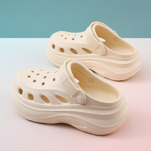 Women's <b>Platform</b> Clogs <b>White</b> EVA Hollow Sole Thick <b>Heel</b> Summer Outdoor Beach Sandals Size 35-40 - Product Image 2