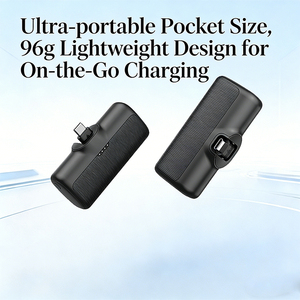 Batterie externe de poche mini 5000mAh 36V 18Wh, entrée/sortie Type C, charge rapide 24A, indicateur, matériau ABS, légère - Product Image 2