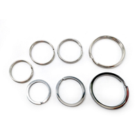 Porte-clés plat en métal, différentes couleurs, 15mm, 18mm, 25mm, 28mm, 30mm, 32mm, 35mm