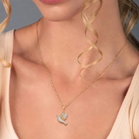 Collier pendentif colombe opale blanche personnalisée bijoux en argent sterling 925 en zircon opale sainte colombe