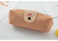 Expédition immédiate, vente en gros, trousse à crayons en cuir personnalisée de grande capacité, design d'animaux de dessin animé, fermeture à glissière pour les écoles et les bureaux