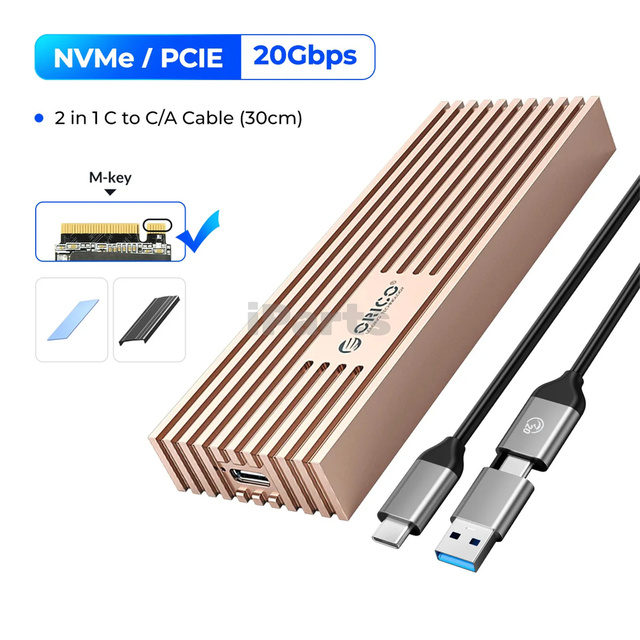 IParts Orico M233C3-G4 USB3.2 Gen2 Type-C 20Gbps M.2 NVMe Aluminum M.2 SSD Enclosure