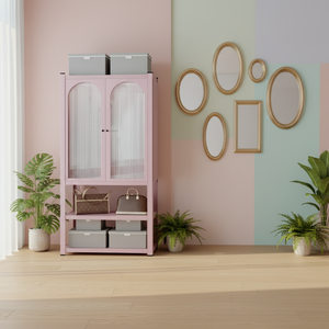 Großhandel Langlebige Offene Stahlregal-Kleiderschränke Mit Tür und Aufbewahrungsfächern Geeignet für Schlafzimmer Wohnzimmer und Hotel - Product Image 6