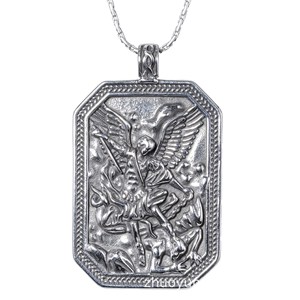 Collar Yunnique de Acero Inoxidable con Colgante de Escudo y Grabado de Cabeza de Caballo, Estilo Punk para Hombre, Joyería con Signo del Zodiaco - Product Image 4