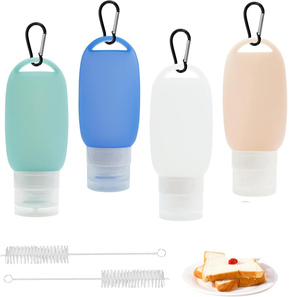 Leakproof Silicone Squeeze Hand Sanitizer Bottle Silicon Holder Empty Travel Size Bottles with Keychain Carabiner - Product Image 1