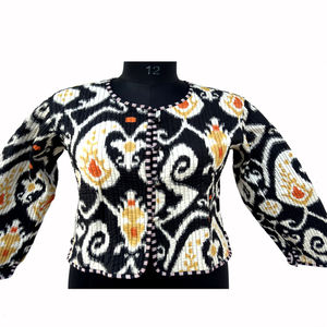 Veste polaire matelassée pour femme, imprimé floral indien, faite à la main, réversible, en coton, manteau court d'hiver pour filles, best-seller - Product Image 2