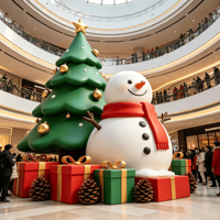 Patung Seni Maskot Natal Bertema Cinta Ramah Lingkungan dari Fiberglass untuk Luar dan Dalam Ruangan, Warna dan Ukuran Dapat Disesuaikan