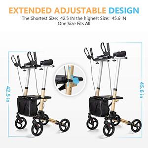 HCT-9102J Upright <strong>Walker</strong> Aluminium Folding Stand up <strong>Walker</strong> With Bag and Seat - Product Image 3