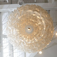 Villa personnalisée grands luminaires or Chrome base en métal coquillage lustre plafonnier coquille suspension lampe