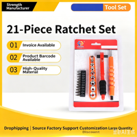 Vente directe d'usine - Ensemble de clés à cliquet de haute qualité - 21 pièces - Accessoires pour outils de plomberie - Kit d'axe flexible