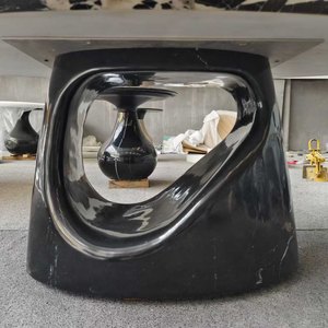 Tavolino <span class=keywords><strong>da</strong></span> Caffè in Marmo Bianco e Nero Stile Italiano Moderno, Arredamento in Pietra Naturale Personalizzato per Soggiorno e Hotel - Product Image 5