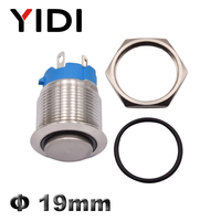 Montage sur panneau étanche 19mm plat rond 4 broches 12V 24V interrupteur autobloquant momentané en métal bouton poussoir interrupteur haute puissance de tête LED