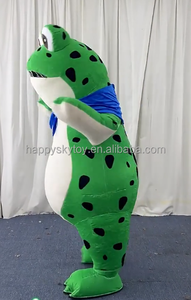 Costume de mascotte grenouille maladroite à vendre, costumes de grenouille verte géante gonflables de 2,2 m, costumes de dessin animé, combinaison gonflable grenouille - Product Image 3
