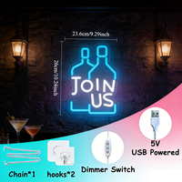 Neonawall Sports Fans & Christmas Gift Givers « JOINS-NOUS » Enseigne néon LED design bouteille pour salle de jeux, décoration de Noël