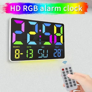 USB-Uhr Uhr Dekor Alarm Mini-Wand Leistungs starker Alarm LCD-Tisch Digital Night Mains Powered Office