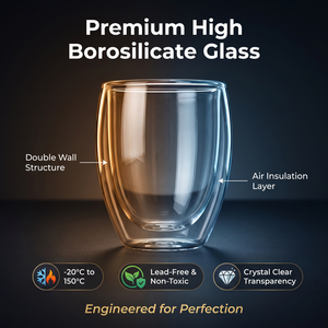 Verres à double paroi, transparents, en verre borosilicate résistant à la chaleur pour café, thé, whisky, cocktails et toutes les boissons - Product Image 4