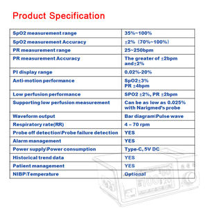 Monitor de Paciente Narigmed BTO-100 para Neonatos, Oxímetro de Pulso Spo2, Monitor de Paciente Económico - Product Image 6