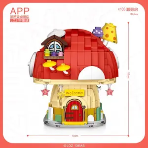 LOZ 4103-4104 Sunflower House DIY Toys Mini Building Block SETS Mushroom House MOC Puzzle Assembly Block Toy Gifts For Children