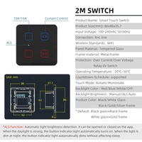 Interrupteur combiné WiFi 8M 10 voies avec prise, interrupteur tactile en verre à intensité variable, contrôleur de ventilateur